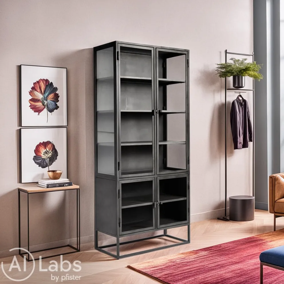 Highboard Boston schwarz Clearance