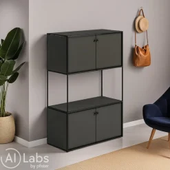 Novel Highboard Brera graphitschwarz Best