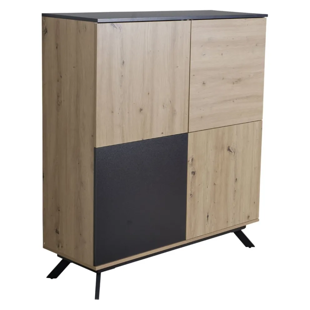 MID.YOU Highboard Eiche Dekor braun Clearance