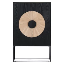 Ambia Home Highboard Frassino eschefarbig, schwarz