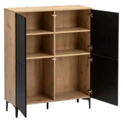 BYYU Highboard Kleo eichefarbig, schwarz Outlet