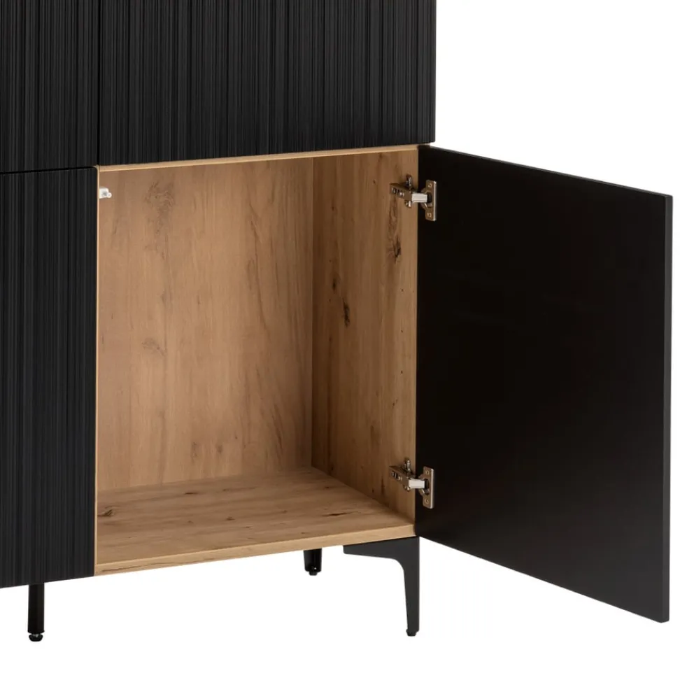 BYYU Highboard Kleo eichefarbig, schwarz Outlet