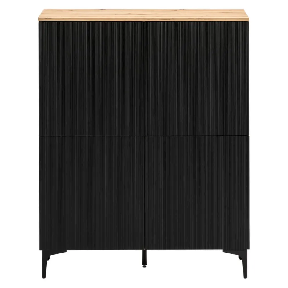 BYYU Highboard Kleo eichefarbig, schwarz Outlet