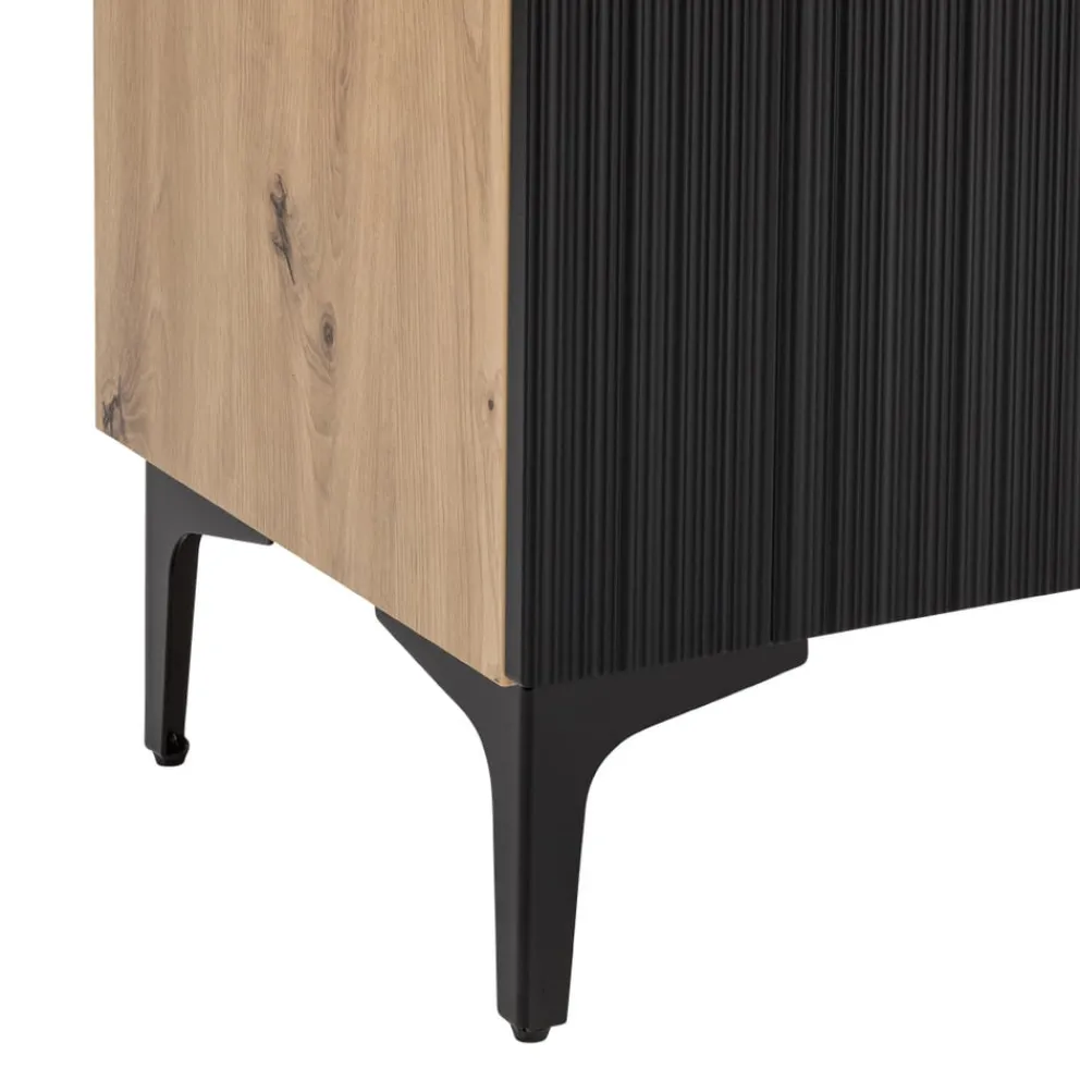 BYYU Highboard Kleo eichefarbig, schwarz Outlet