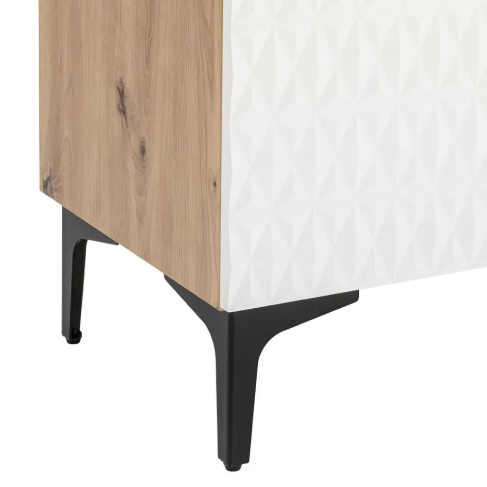 BYYU Highboard Kleo eichefarbig, weiss Hot