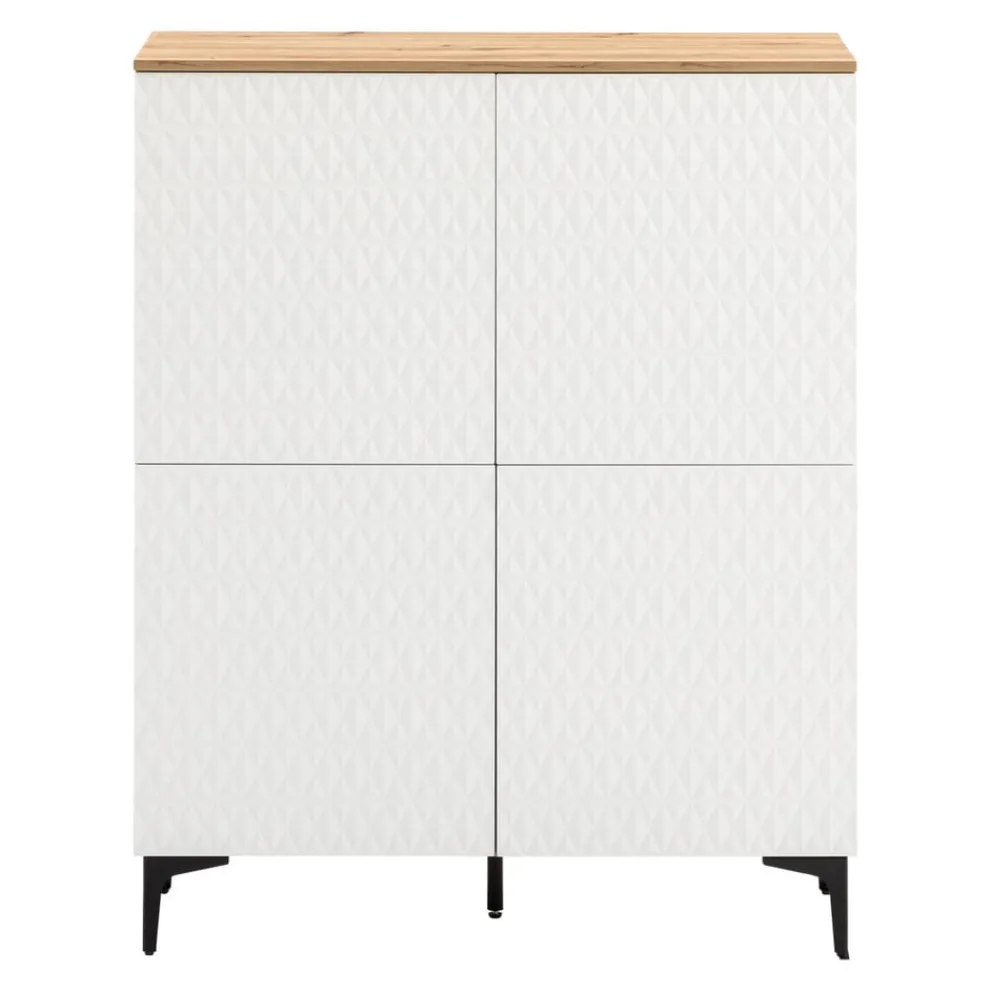 BYYU Highboard Kleo eichefarbig, weiss Hot