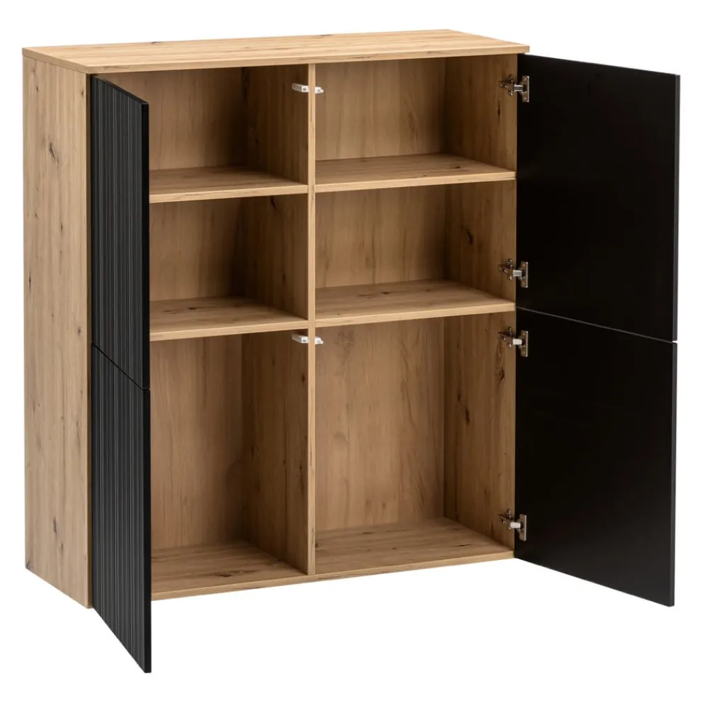 BYYU Highboard Kleo eichefarbig, schwarz Best