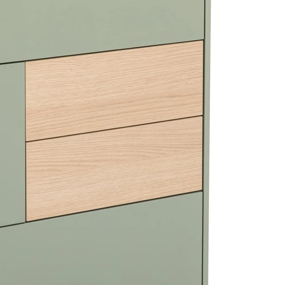 Voleo Highboard Naomi eichefarbig, taupegrün Sale