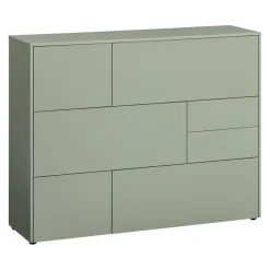 Voleo Highboard Naomi eichefarbig, taupegrün Sale