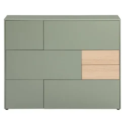 Voleo Highboard Naomi eichefarbig, taupegrün Sale