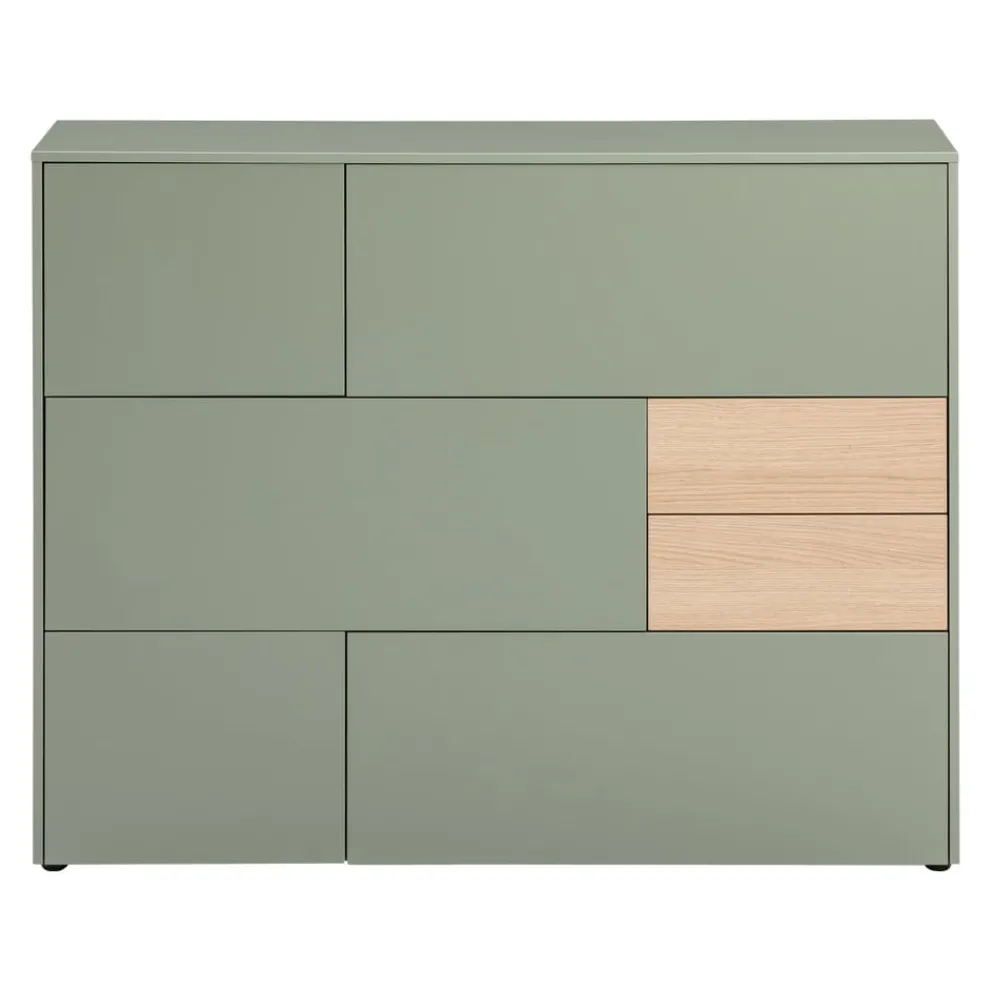 Voleo Highboard Naomi eichefarbig, taupegrün Sale
