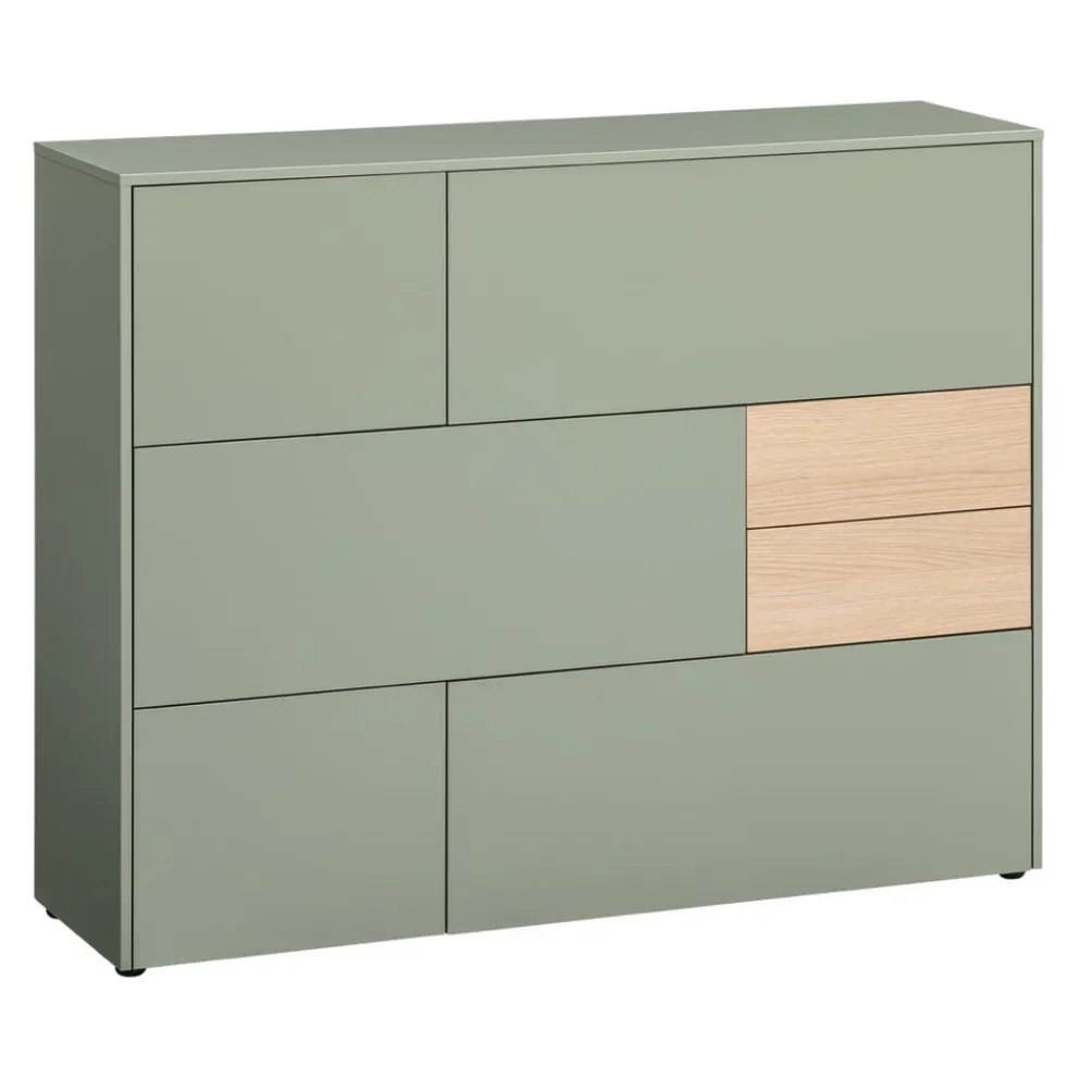 Voleo Highboard Naomi eichefarbig, taupegrün Sale