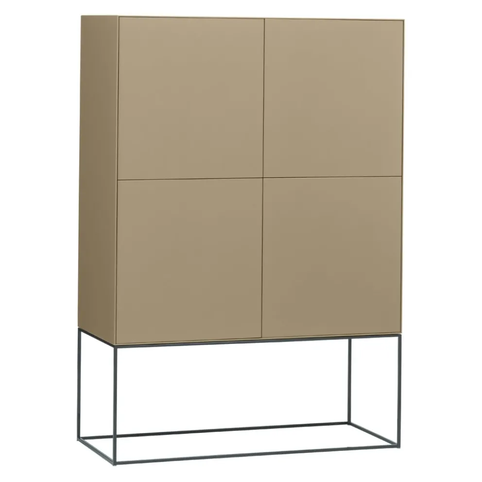 Piure Highboard Nex Hochglanz 45 Taupe Outlet