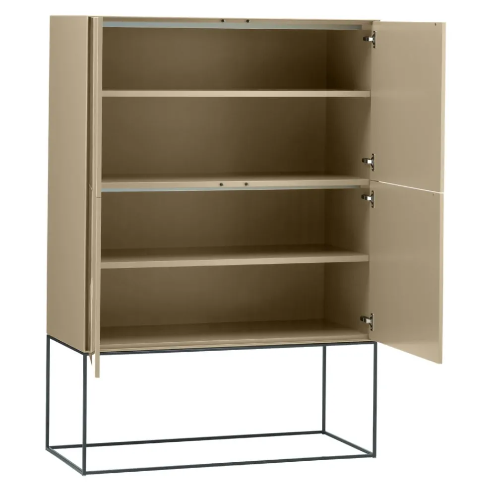 Piure Highboard Nex Hochglanz 45 Taupe Outlet