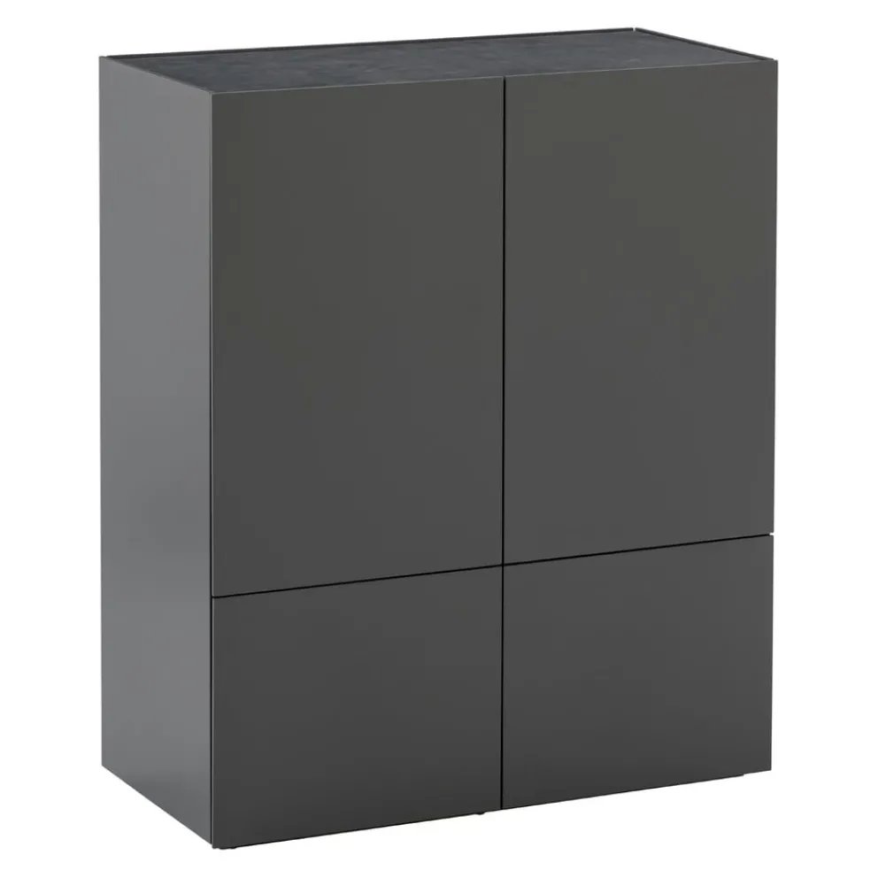 Edition Highboard Pan dunkelgrau, schwarz