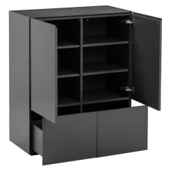 Edition Highboard Pan dunkelgrau, schwarz