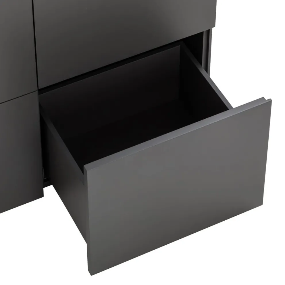 Edition Highboard Pan dunkelgrau, schwarz