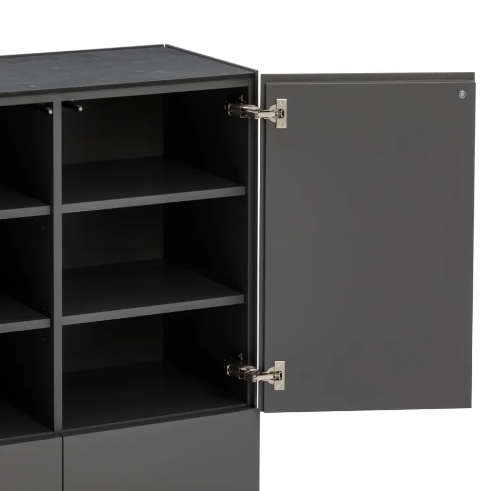 Edition Highboard Pan dunkelgrau, schwarz