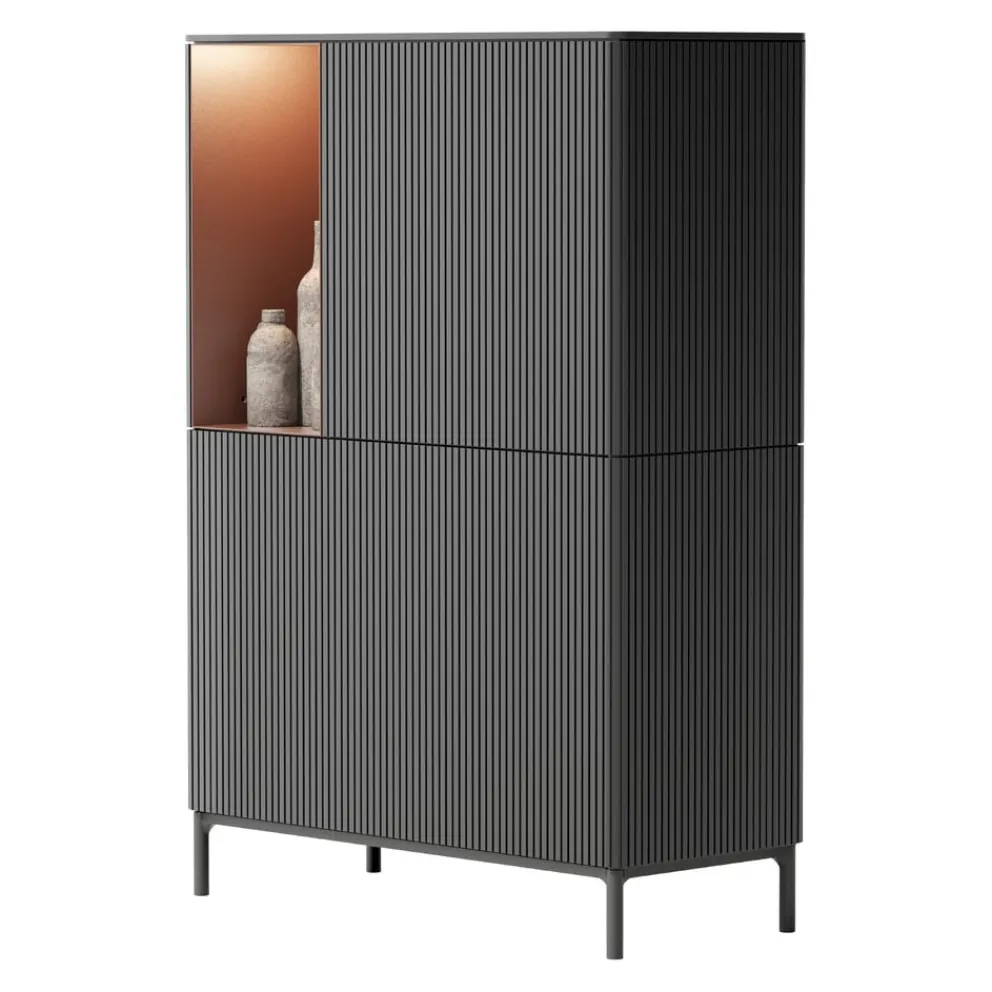 Edition Highboard Ron rostrot, schwarz Hot