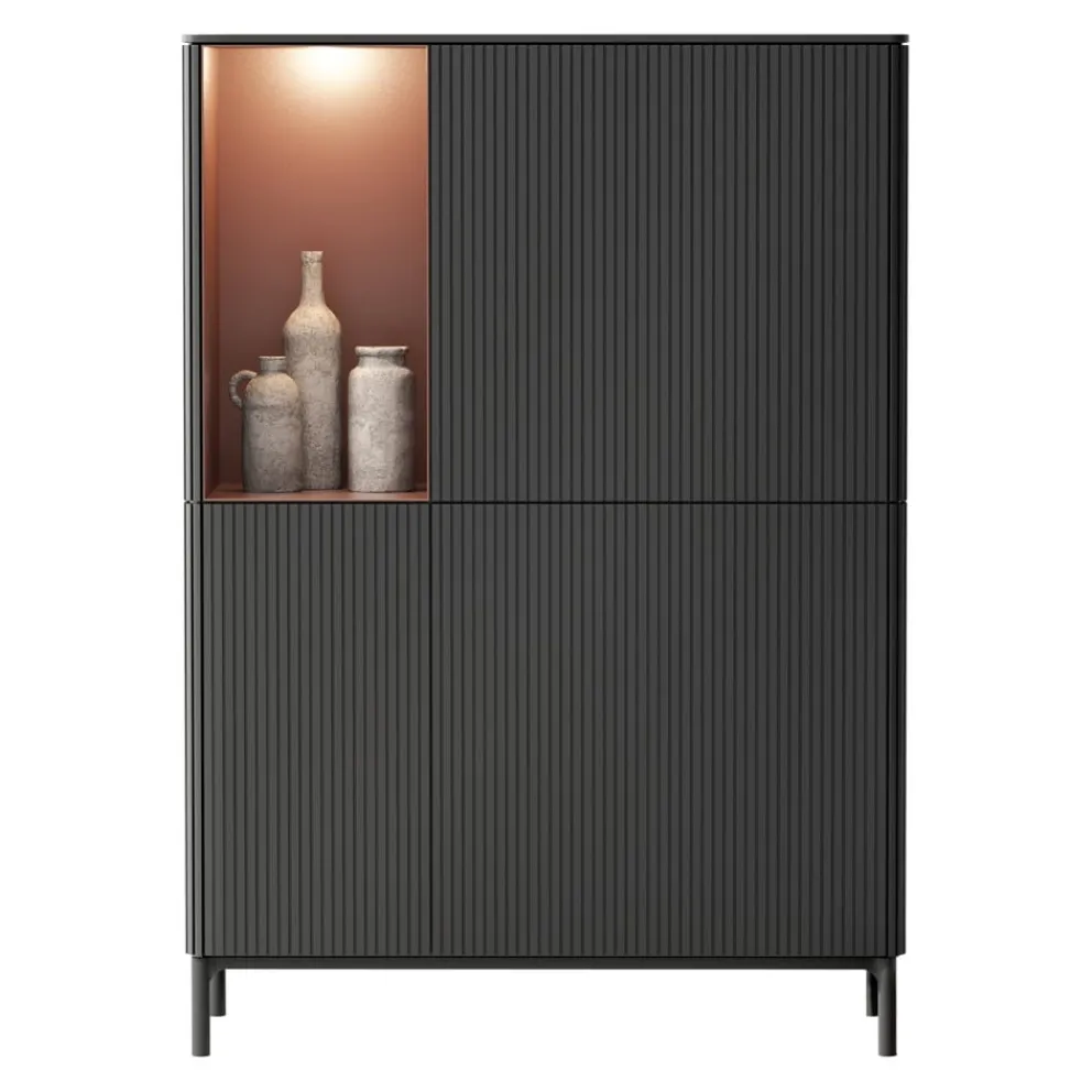 Edition Highboard Ron rostrot, schwarz Hot