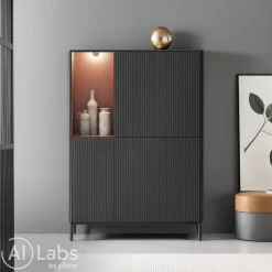 Edition Highboard Ron rostrot, schwarz Hot