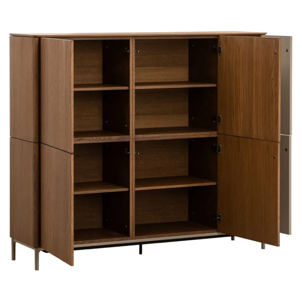 Edition Highboard Ron eichefarbig, taupe Hot