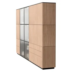 Edition Highboard Ron eichefarbig, schwarz Outlet