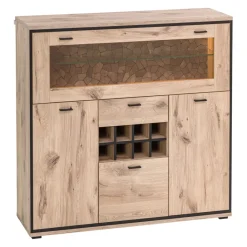 Livetastic Highboard Ruben eichefarbig, schwarz Clearance