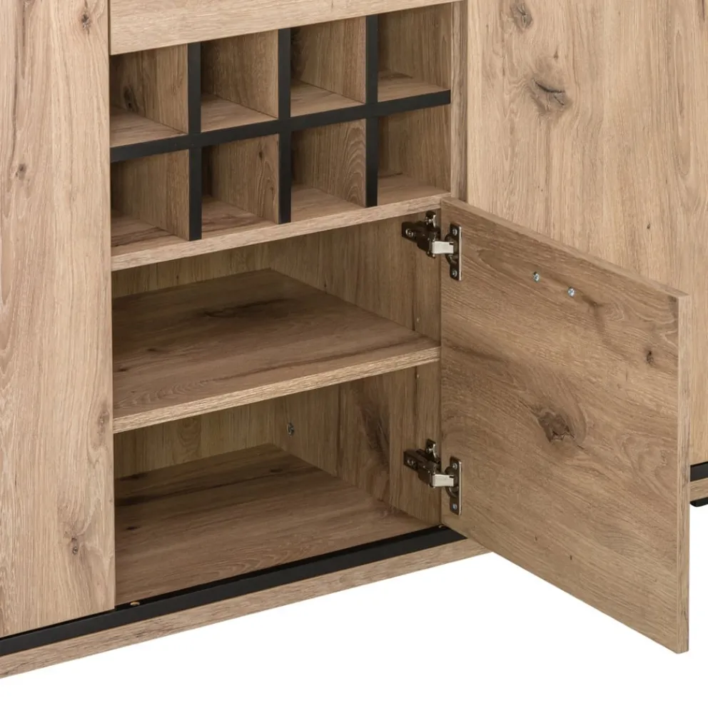 Livetastic Highboard Ruben eichefarbig, schwarz Clearance