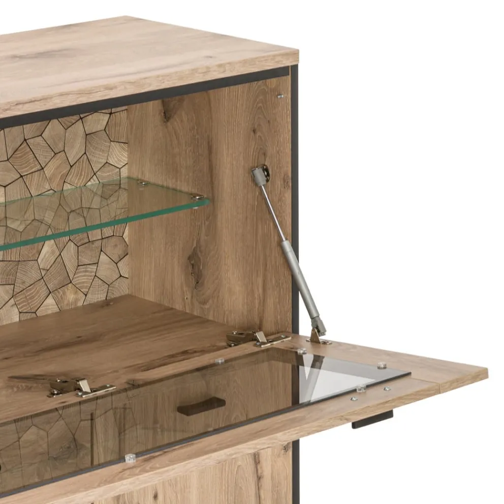 Livetastic Highboard Ruben eichefarbig, schwarz Clearance