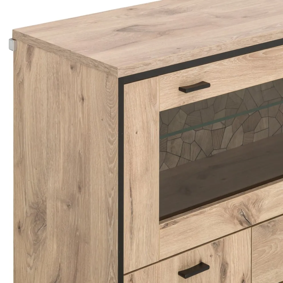 Livetastic Highboard Ruben eichefarbig, schwarz Clearance