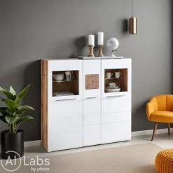 Hom'In Highboard Savona eichefarbig Discount