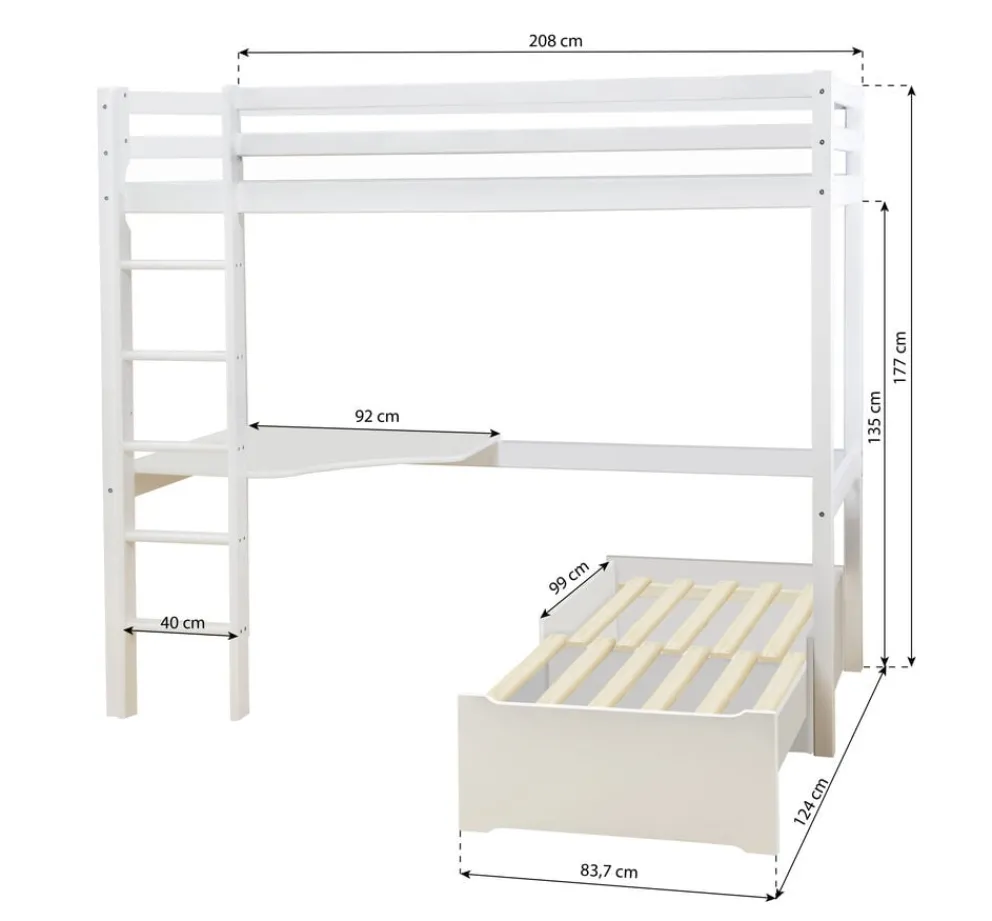Hoppekids Hochbett Eco Dream weiss New