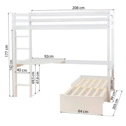 Hoppekids Hochbett Eco Dream weiss