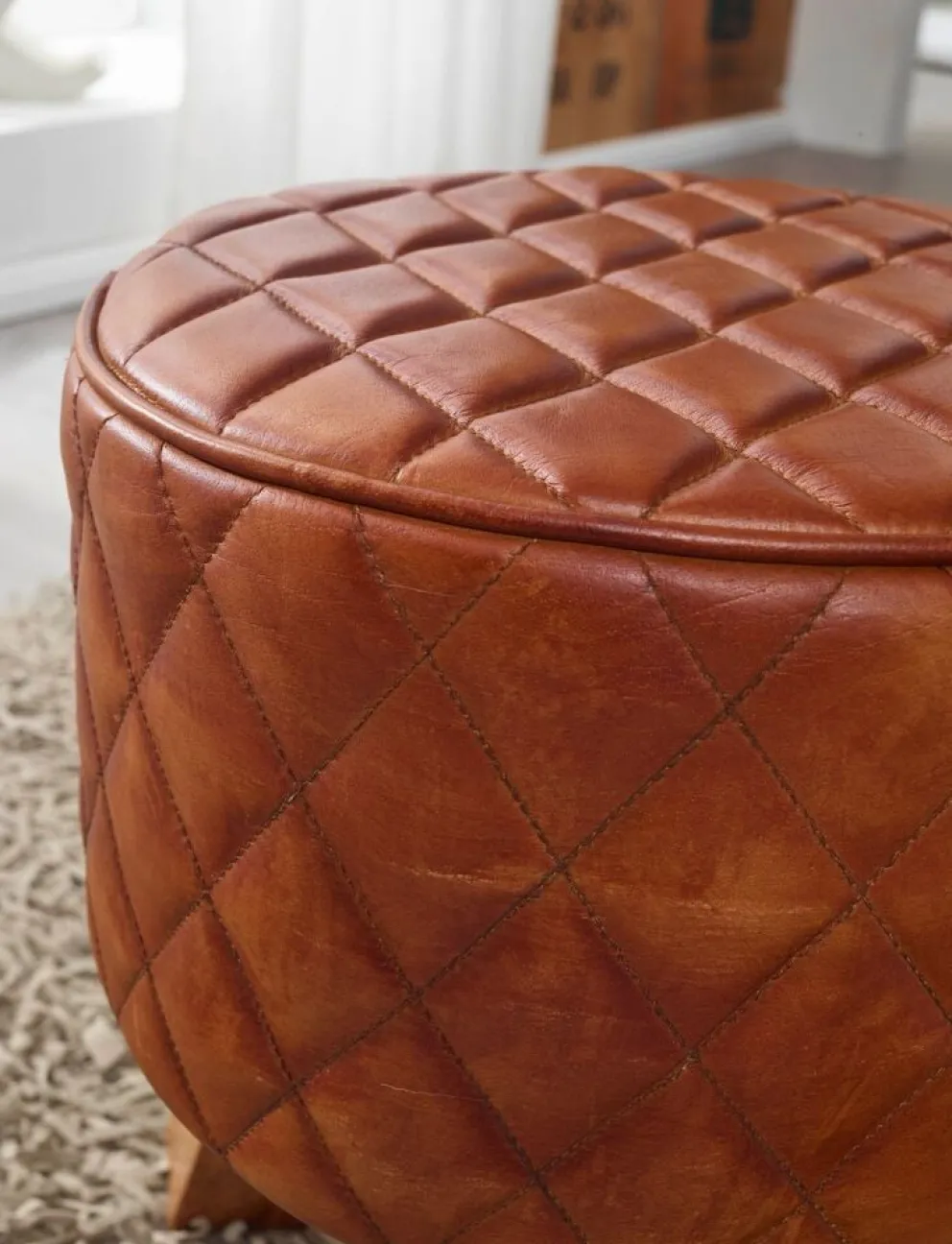 MID.YOU Hocker Leder braun Discount