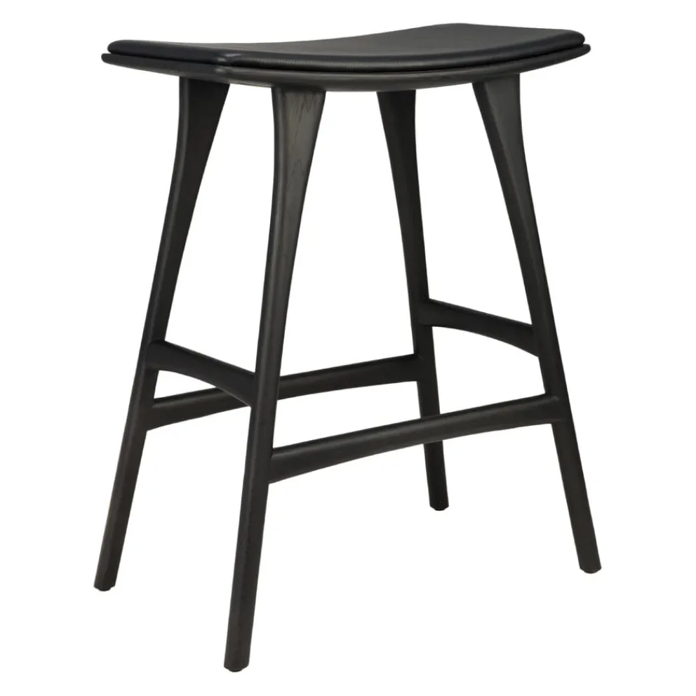 Ethnicraft Hocker Osso schwarz New
