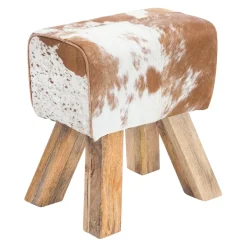 MID.YOU Hocker Ziegenfell braun, weiss