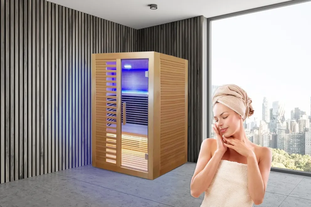 Sonnenkönig Infrarotsauna Cleveland hellbraun Discount