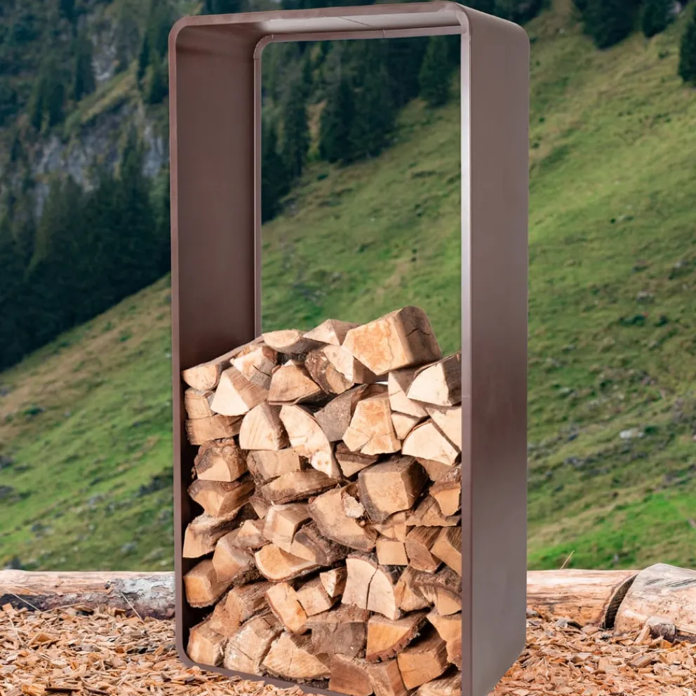 Nouvel Kaminholzregal Modern rostrot