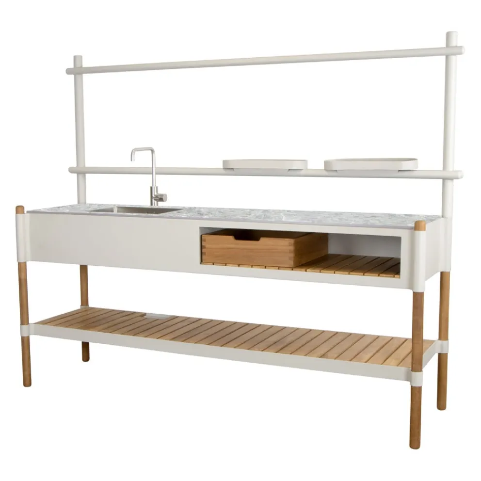 Cane-line Küchenmodul Sticks crème, teakfarbig Discount