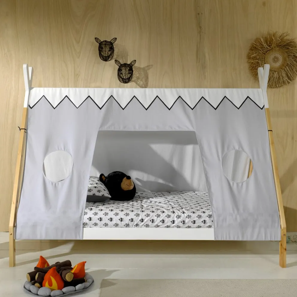 MID.YOU Kinderbett Tipi kieferfarbig, weiss Discount