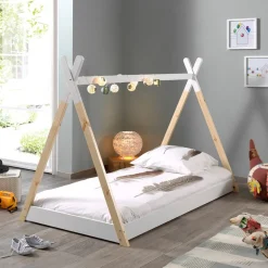 JAXX Kinderbett Tipi kieferfarbig, weiss New