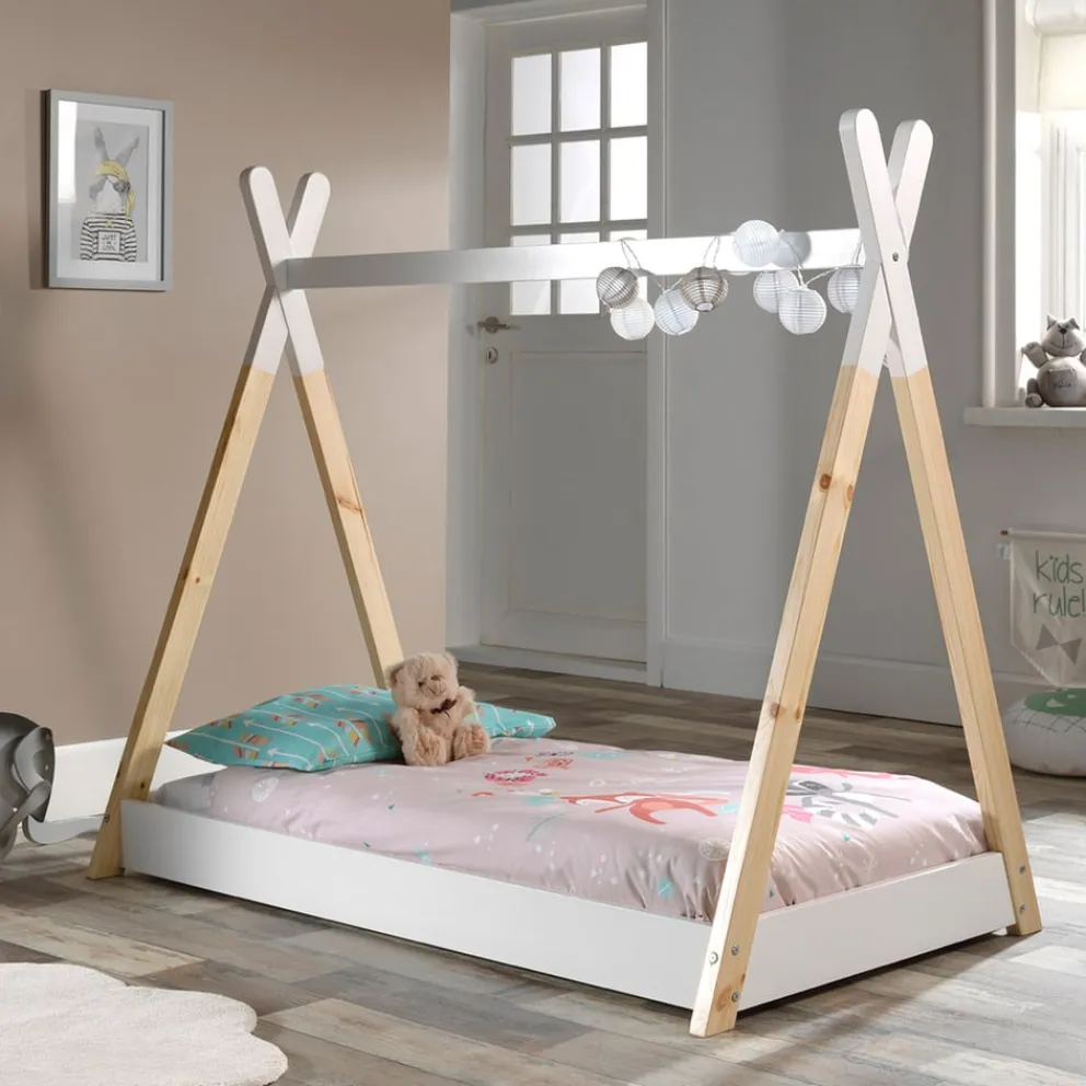 JAXX Kinderbett Tipi kieferfarbig, weiss New