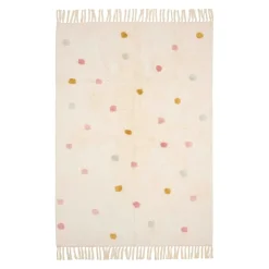 LITTLE DUTCH Kinderteppich Dot beige, rosa Hot