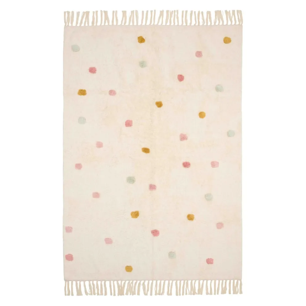 LITTLE DUTCH Kinderteppich Dot beige, rosa Hot