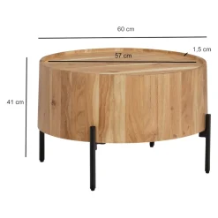MID.YOU Klubtisch Akazie braun Clearance