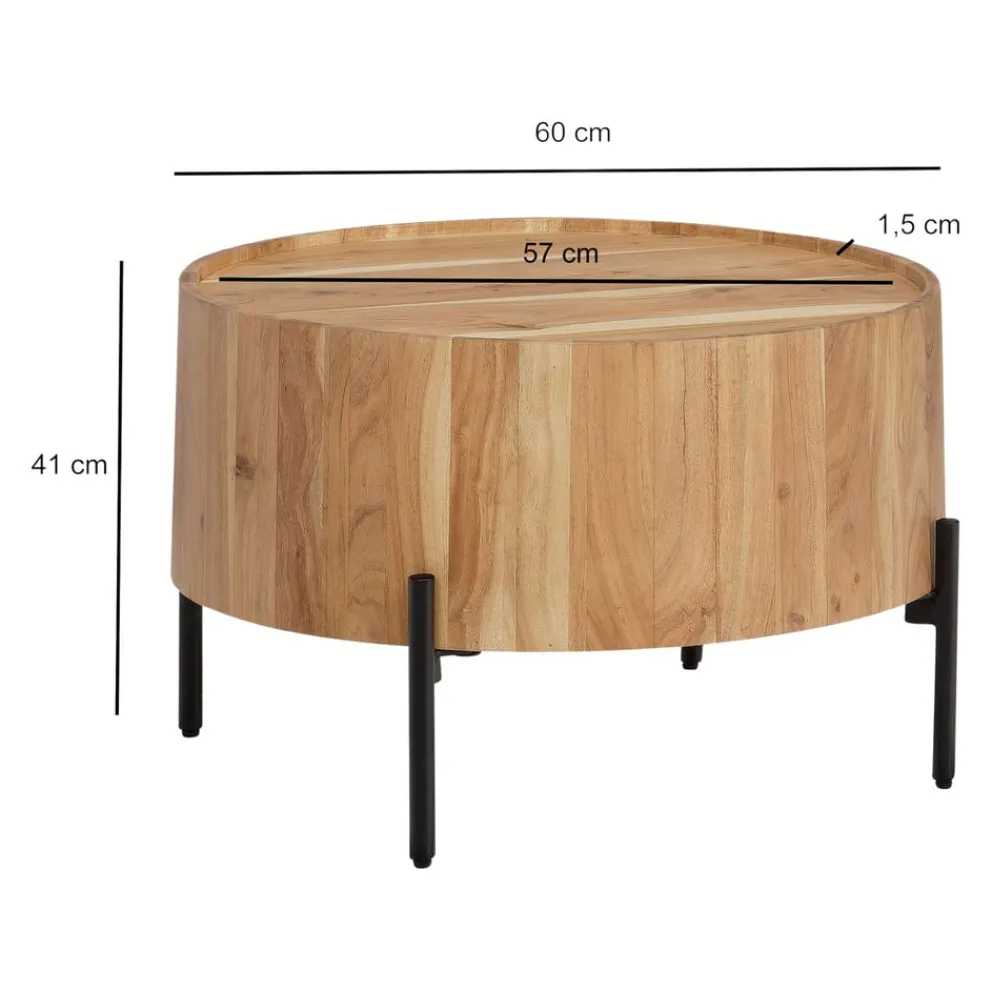 MID.YOU Klubtisch Akazie braun Clearance