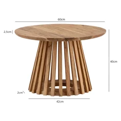 MID.YOU Klubtisch Akazie braun Discount