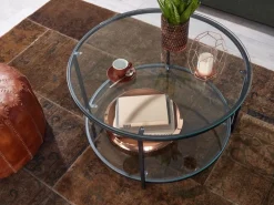 MID.YOU Klubtisch Glas schwarz Discount