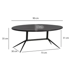 MID.YOU Klubtisch Mango schwarz New